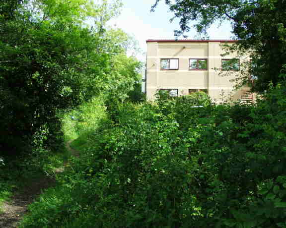 Building on canal arm